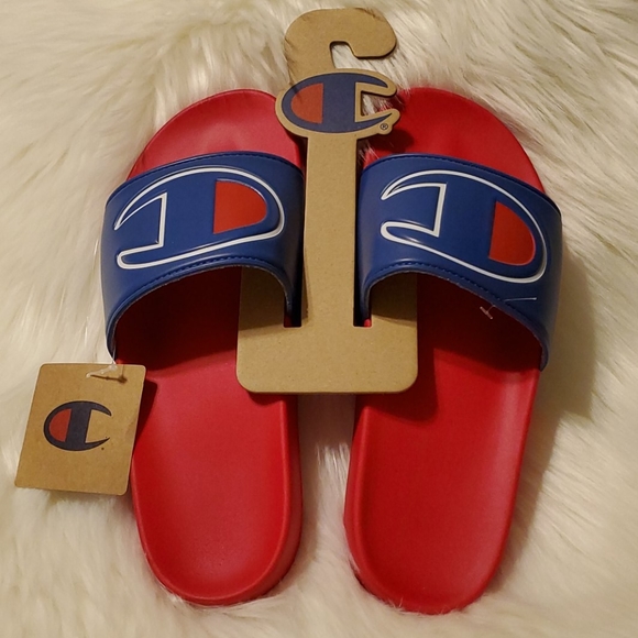 Champion IPO Royal Red Slides Flip Flops Sandals - Picture 1 of 14